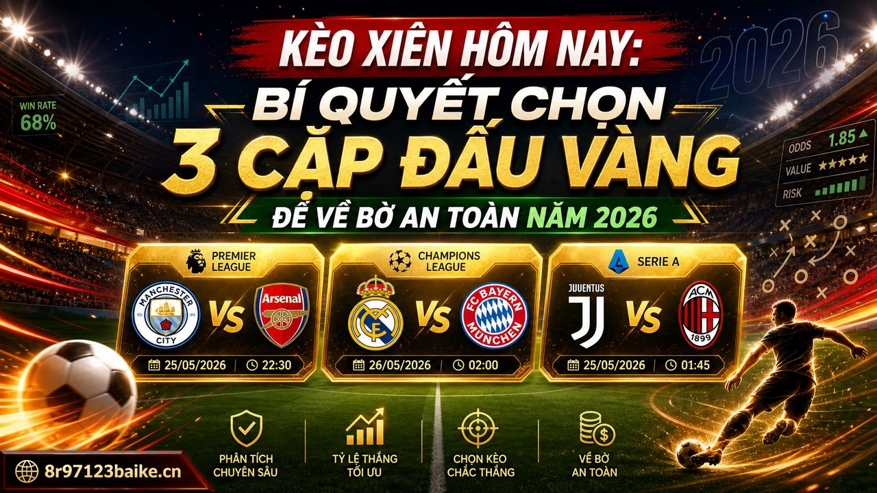 Kèo xiên hôm nay: Bí quyết chọn 3 cặp đấu vàng để về bờ an toàn năm 2026